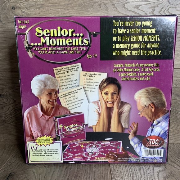 Senior Moments Board Game, Family Fun memory game Brand New Factory Sealed!! - Picture 4 of 4
